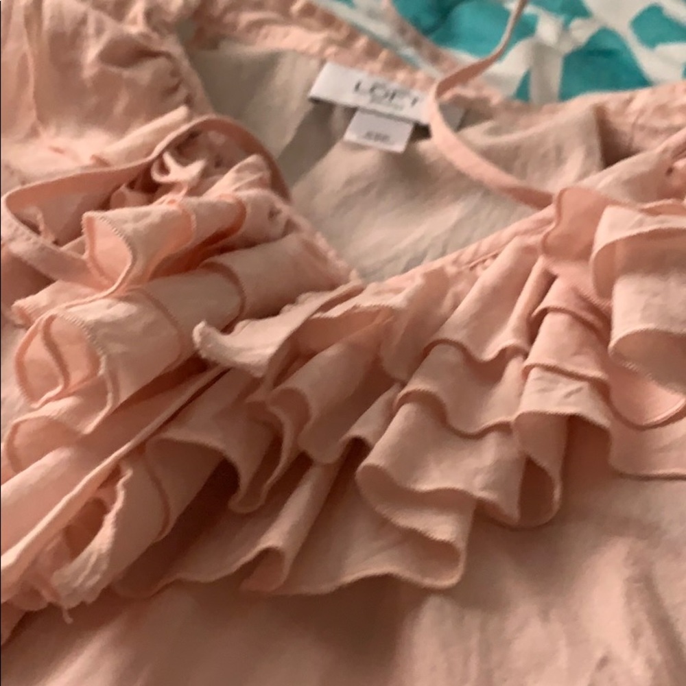 Peach Shirt with Ruffles